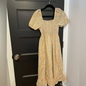 JCREW oranges midi dress size XS